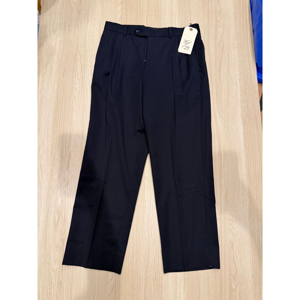 Cordovan & Grey Mens Dark Wool Dress Pants Size 35x29